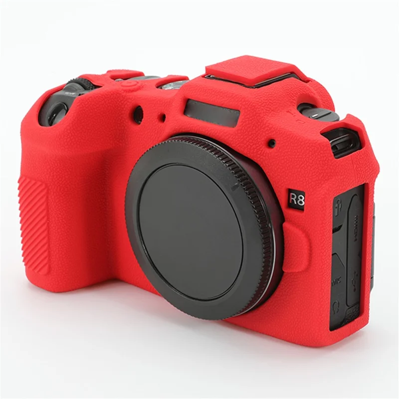Für Canon EOS R8 Soft Silicone Anti-scratch Case Litchi Texture Kamera Schutzhülle - Rot