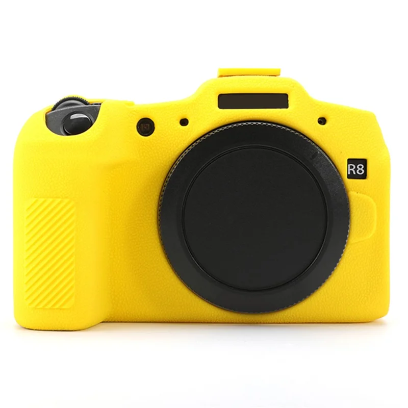 For Canon EOS R8 Soft Silicone Anti-scratch Case Litchi Texture Camera Protective Cover - Yellow
