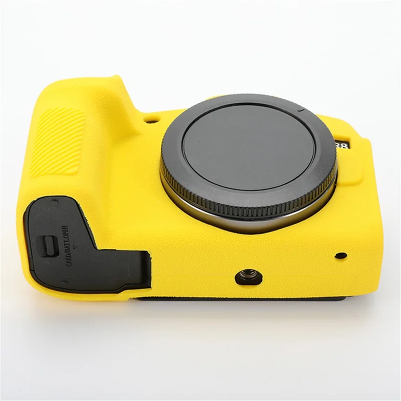 For Canon EOS R8 Soft Silicone Anti-scratch Case Litchi Texture Camera Protective Cover - Yellow