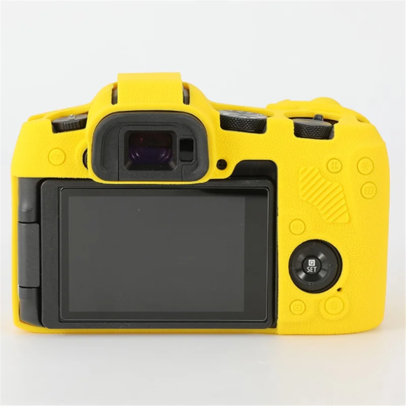 For Canon EOS R8 Soft Silicone Anti-scratch Case Litchi Texture Camera Protective Cover - Yellow