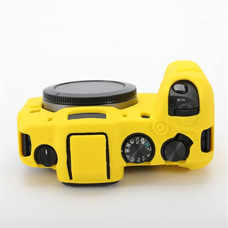 For Canon EOS R8 Soft Silicone Anti-scratch Case Litchi Texture Camera Protective Cover - Yellow