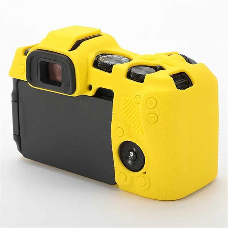 For Canon EOS R8 Soft Silicone Anti-scratch Case Litchi Texture Camera Protective Cover - Yellow