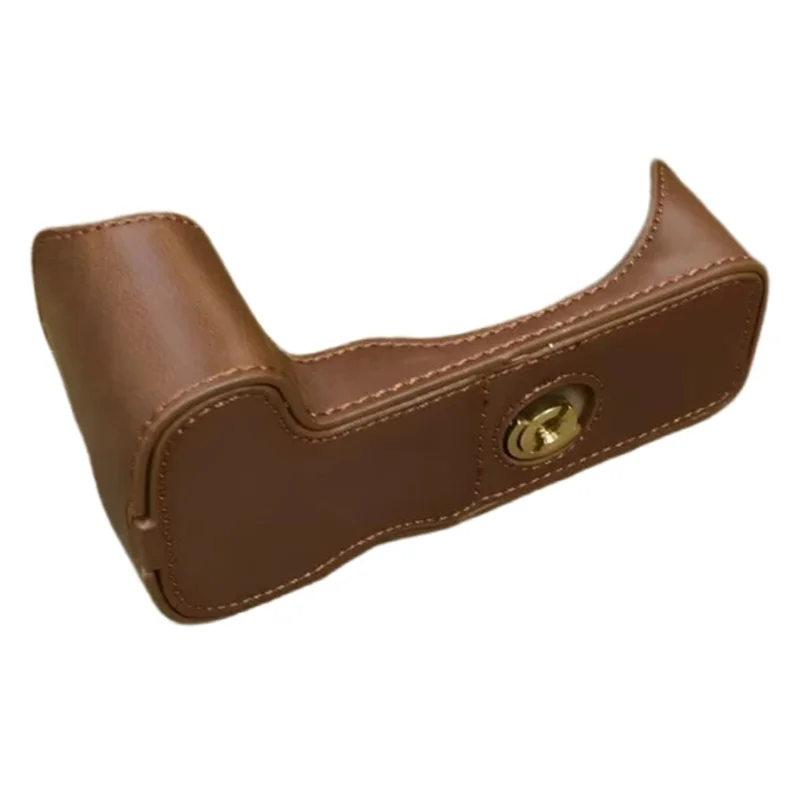 For Canon EOS 200D / 200D II PU Leather Camera Bottom Cover Half Body Case with Screw - Coffee