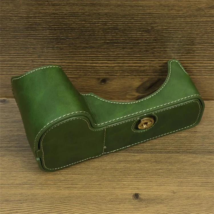 For Nikon Z8 PU Leather Bottom Case Anti-scratch Half Body Camera Cover with Battery Opening - Green