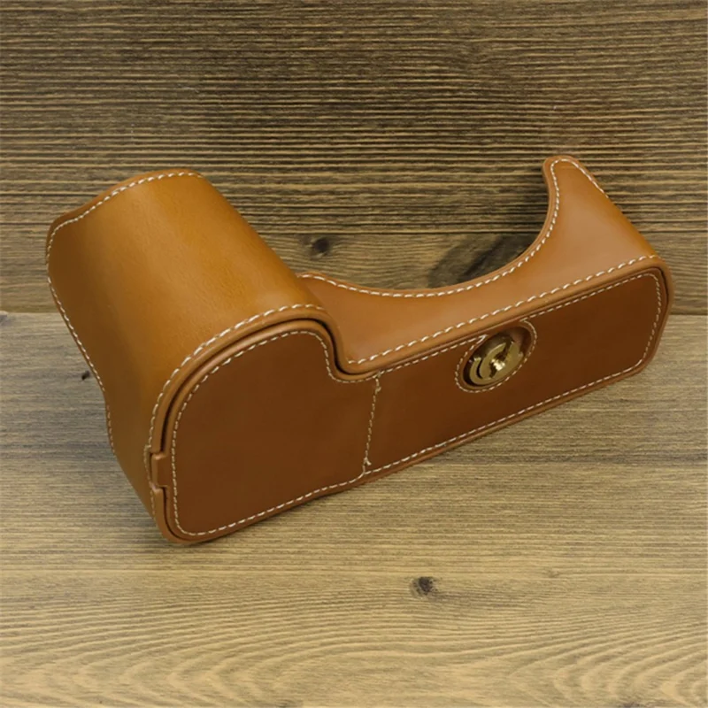 For Nikon Z8 PU Leather Bottom Case Anti-scratch Half Body Camera Cover with Battery Opening - Brown