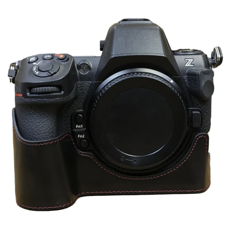 Per Nikon Z8 Custodia Antigraffio in Pelle PU Mezza Scocca con Apertura per Batteria - Nero