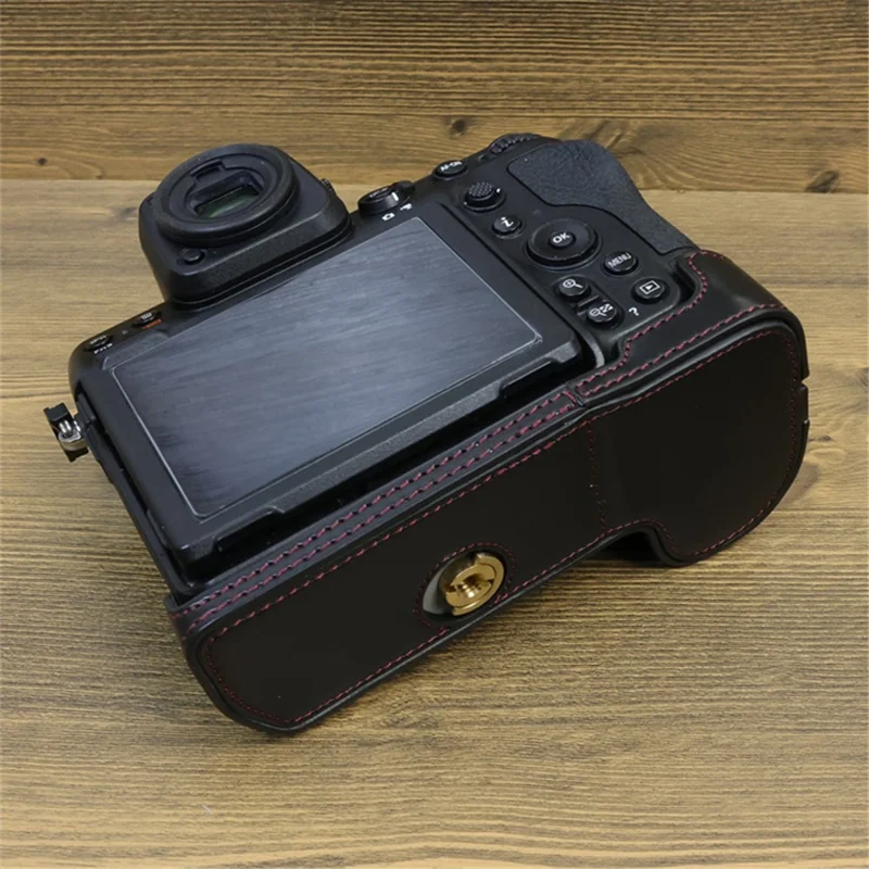 Per Nikon Z8 Custodia Antigraffio in Pelle PU Mezza Scocca con Apertura per Batteria - Nero