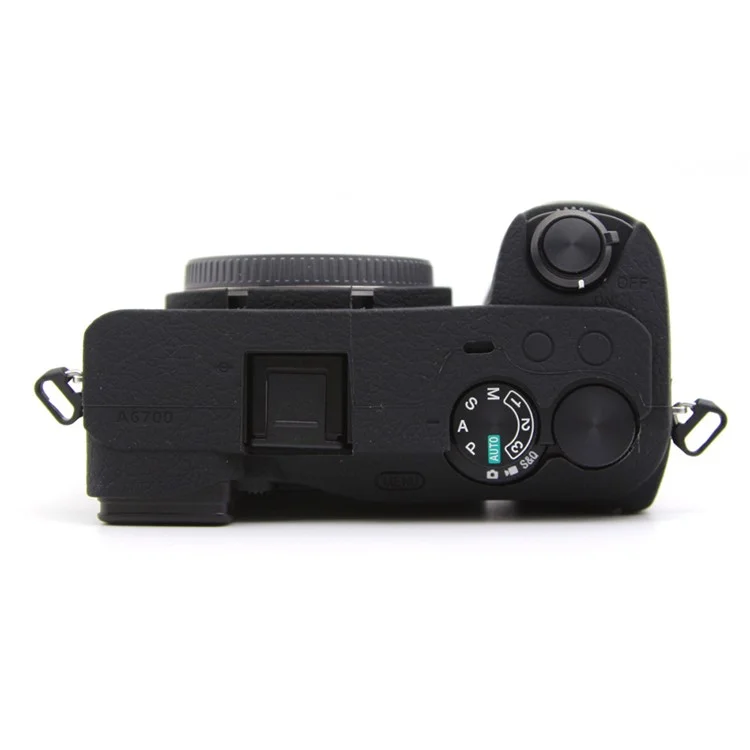 Pour Sony A6700 Étui texturé Housse en silicone anti-rayures - Noir