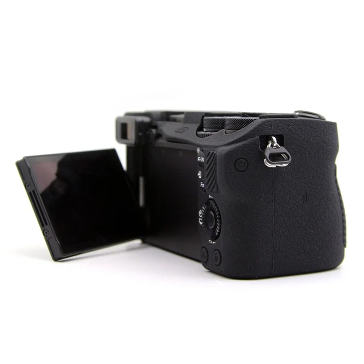 Pour Sony A6700 Étui texturé Housse en silicone anti-rayures - Noir