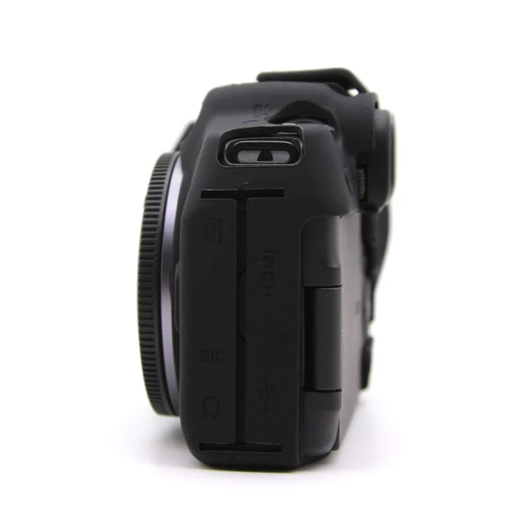 For Canon EOS R8 Anti-drop Camera Cover Soft Silicone Protective Case, Glossy - Black