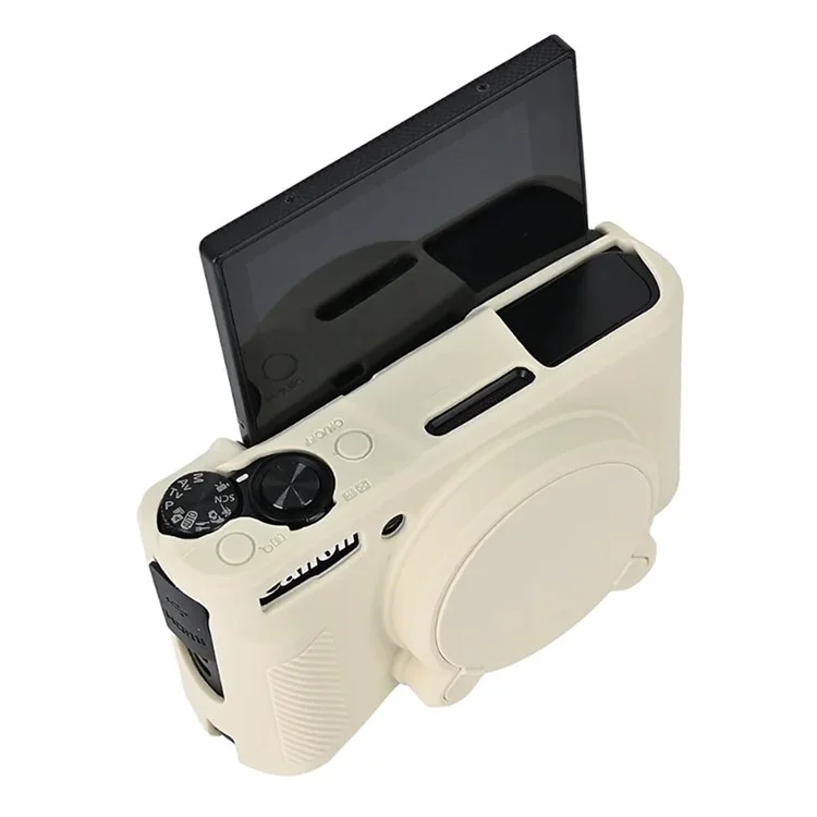 For Canon SX740 / SX730 Soft Silicone Protective Case Anti-drop Camera Cover - Beige