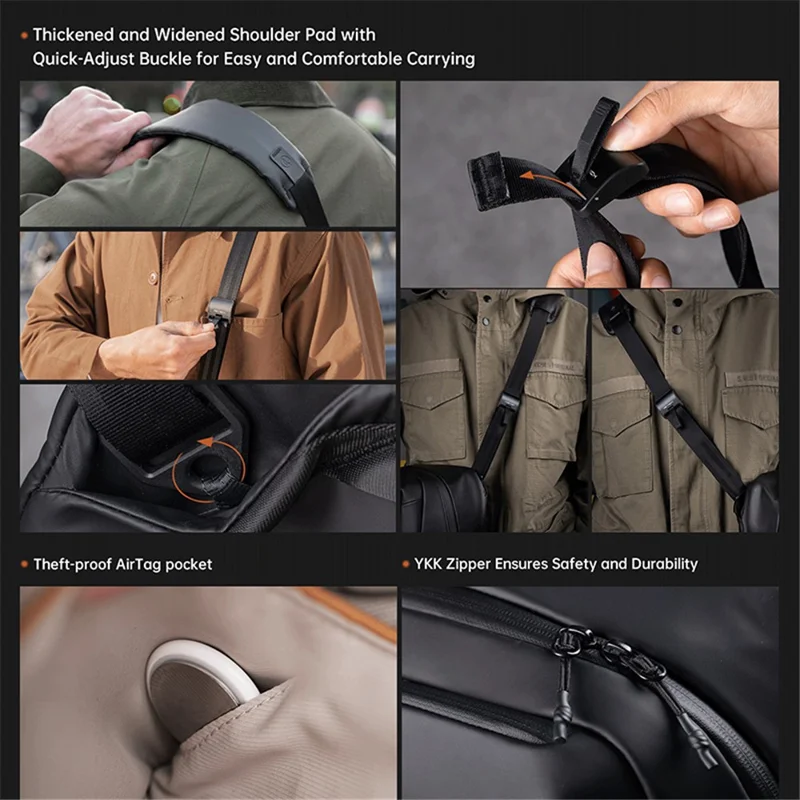 PGYTECH OneGo V2 6L Portable Camera Storage Single Shoulder Bag Crossbody Bag - Black