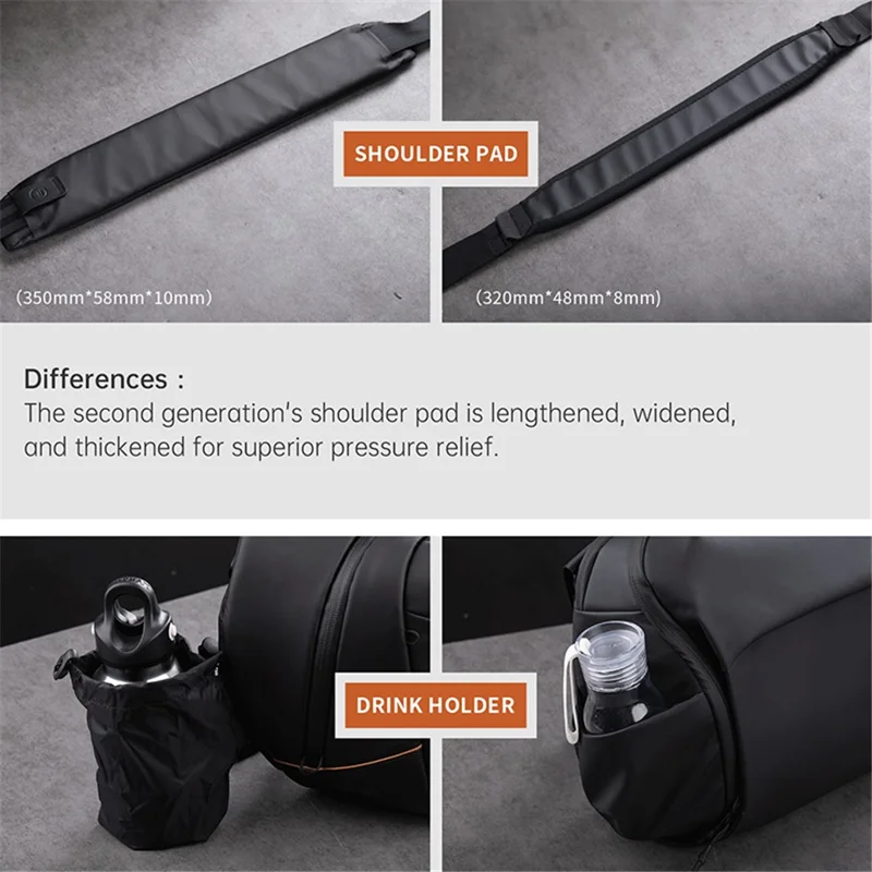 PGYTECH OneGo V2 6L Portable Camera Storage Single Shoulder Bag Crossbody Bag - Black