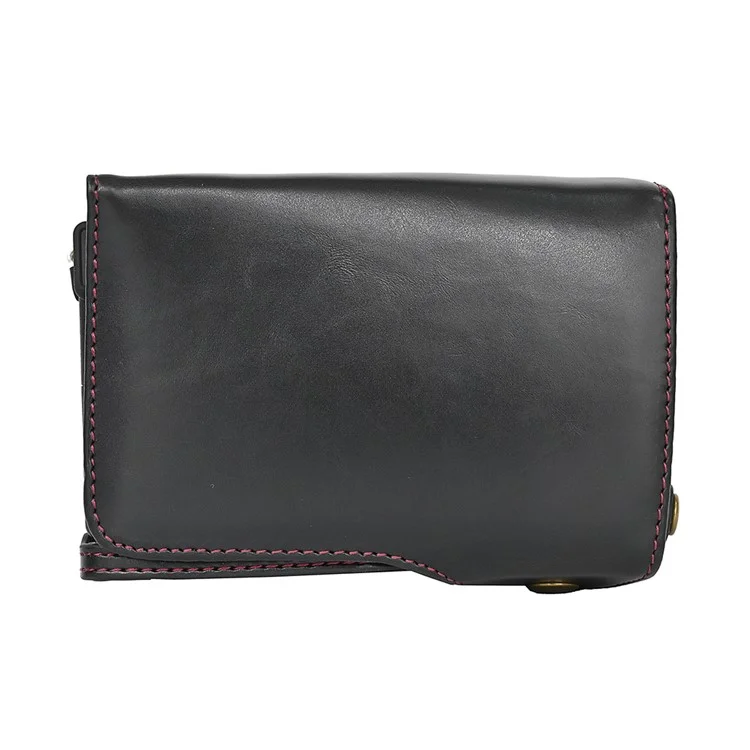 For Sony A7C II / A7CR Detachable Camera Bag PU Leather Battery Opening Case with Lens Bag - Black
