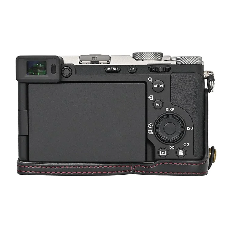 For Sony A7C II / A7CR Detachable Camera Bag PU Leather Battery Opening Case with Lens Bag - Black
