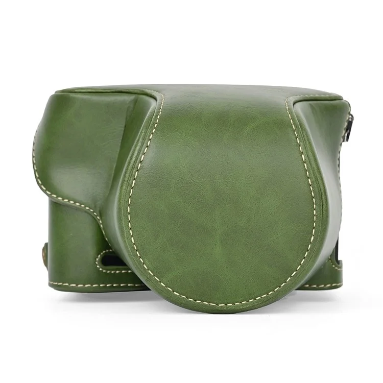 For Sony A7C II / A7CR Detachable Camera Bag PU Leather Battery Opening Case with Lens Bag - Green