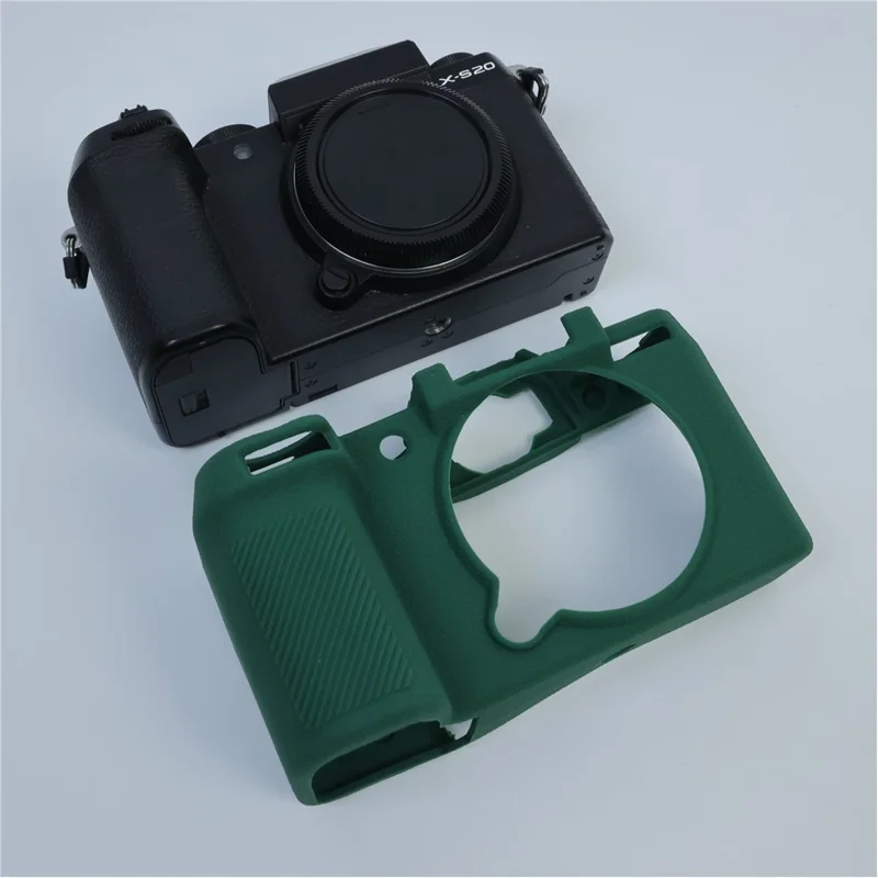 غطاء واقي من السيليكون الناعم لجهاز Fuji X-S20، غطاء واقي مضاد للصدمات - أخضر