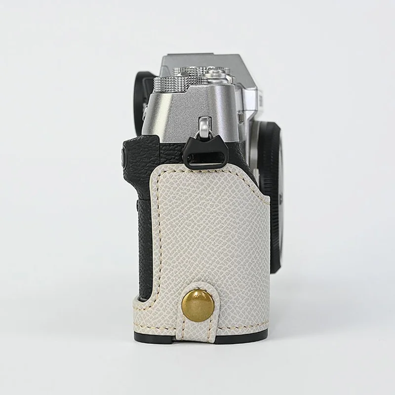 For Fujifilm XT10 / XT20 / XT30 / XT30 II PU Leather Camera Case Bottom Half-Body Protective Case with Hand Grip - Light Grey