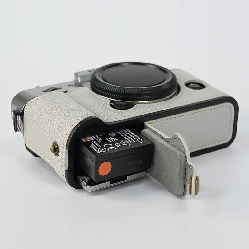For Fujifilm XT10 / XT20 / XT30 / XT30 II PU Leather Camera Case Bottom Half-Body Protective Case with Hand Grip - Light Grey