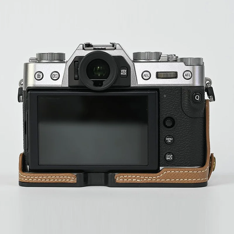 Pour Fujifilm XT10 / XT20 / XT30 / XT30 II Étui en cuir PU Demi-corps de protection Étui avec poignée - Café