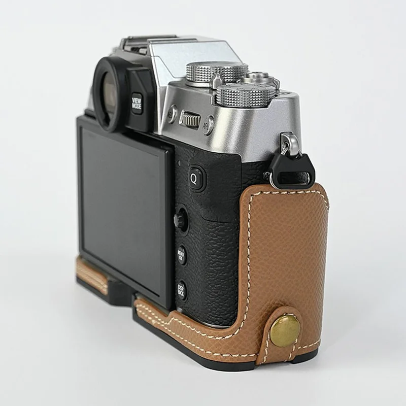 Pour Fujifilm XT10 / XT20 / XT30 / XT30 II Étui en cuir PU Demi-corps de protection Étui avec poignée - Café