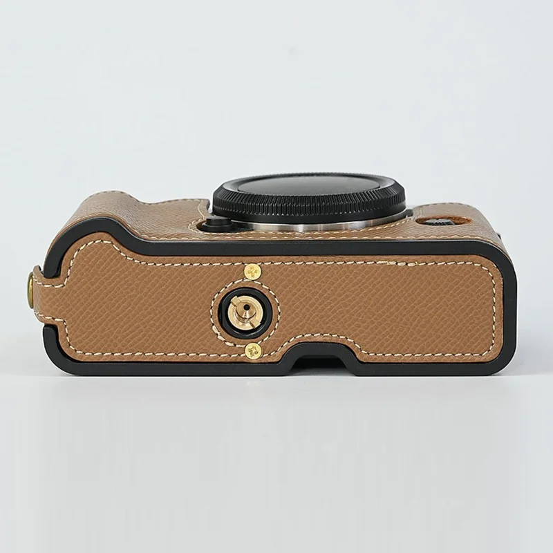 Pour Fujifilm XT10 / XT20 / XT30 / XT30 II Étui en cuir PU Demi-corps de protection Étui avec poignée - Café