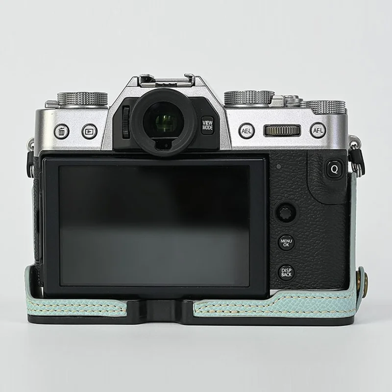 Para Fujifilm XT10 / XT20 / XT30 / XT30 II Funda de cámara de cuero PU Mitad inferior del cuerpo Funda protectora con agarre de mano - Azul bebé