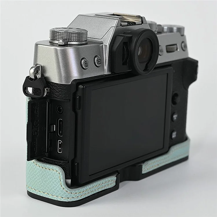 Para Fujifilm XT10 / XT20 / XT30 / XT30 II Funda de cámara de cuero PU Mitad inferior del cuerpo Funda protectora con agarre de mano - Azul bebé
