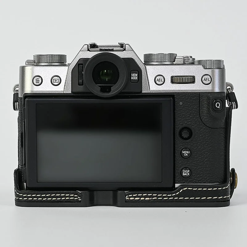 For Fujifilm XT10 / XT20 / XT30 / XT30 II PU Leather Camera Case Bottom Half-Body Protective Case with Hand Grip - Black