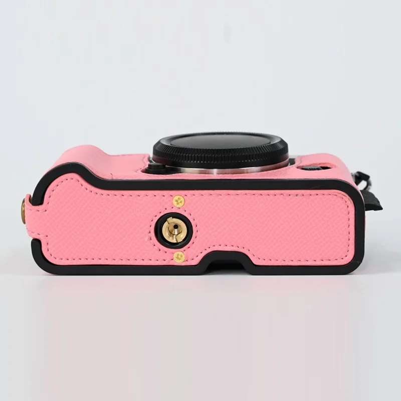For Fujifilm XT10 / XT20 / XT30 / XT30 II PU Leather Camera Case Bottom Half-Body Protective Case with Hand Grip - Pink