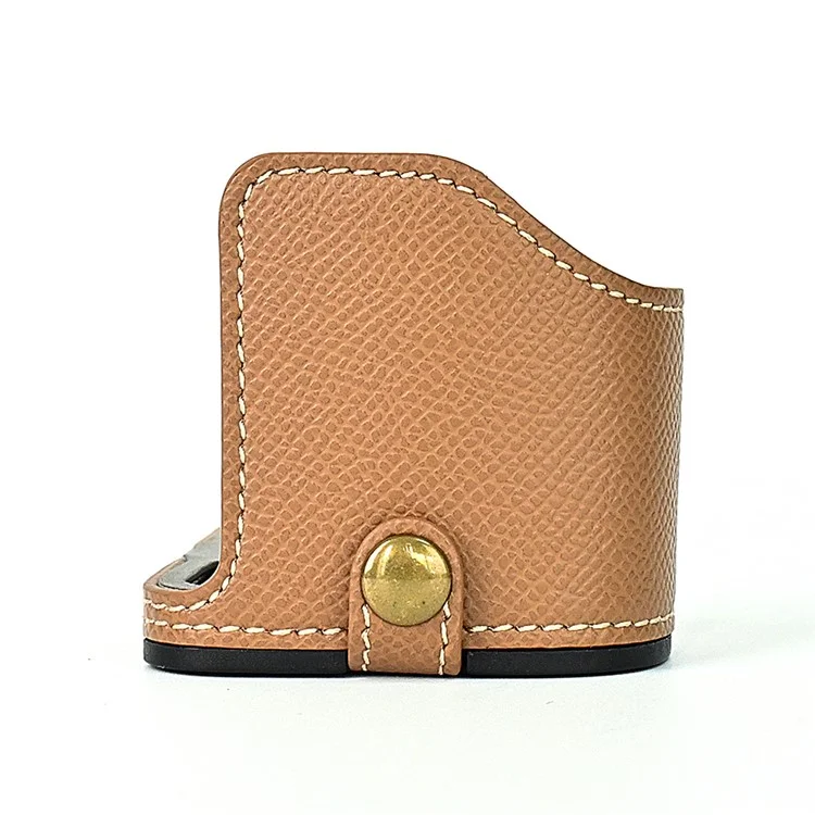Для Nikon Z30 / Z50 Конструкция отверстия для батареи PU Leather Camera Cover Palm Texture Half Body Bottom Case with Wrist Strap - Khaki