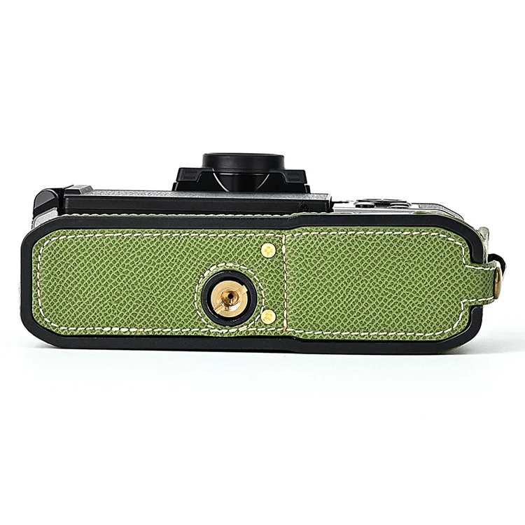 Leather Camera Case For Nikon ZFC Bottom Half-Body Camera Cover Anti-Scratch Protector with Hand Grip - Green