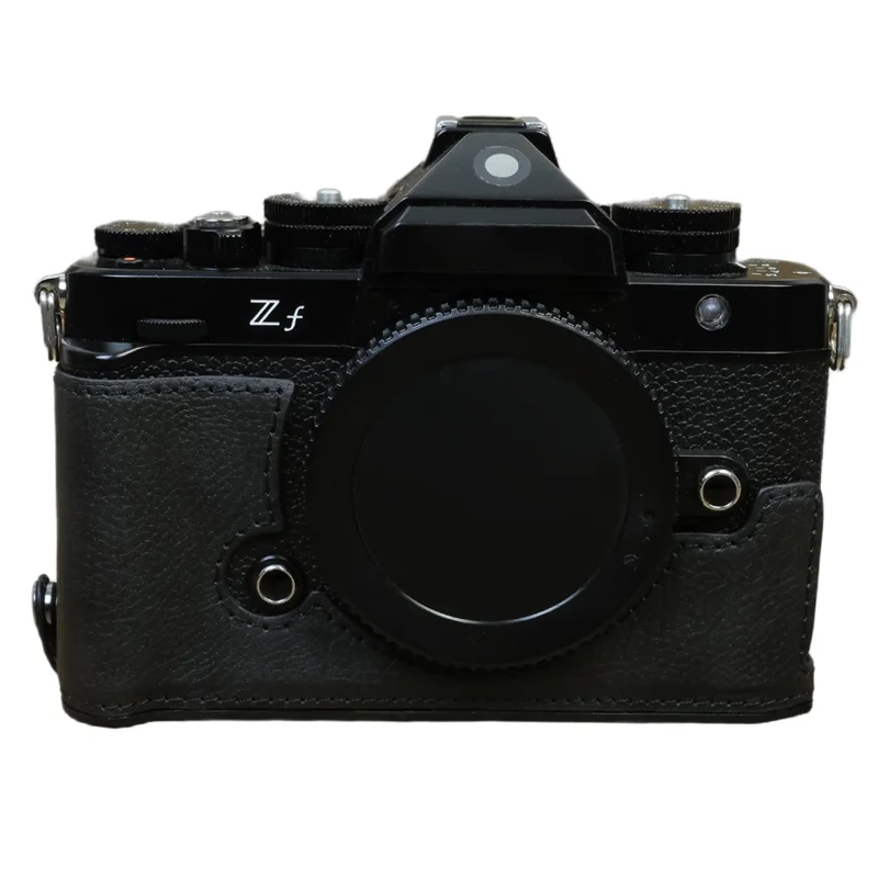 For Nikon ZF PU Leather Camera Bag Battery Opening Anti-drop Protective Case - Black