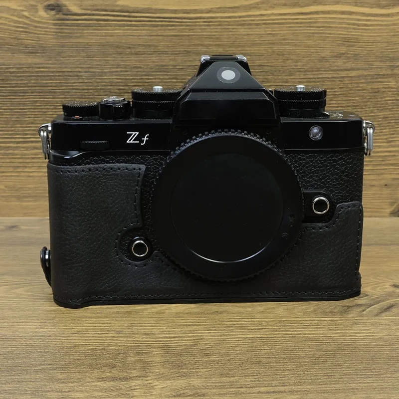 For Nikon ZF PU Leather Camera Bag Battery Opening Anti-drop Protective Case - Black