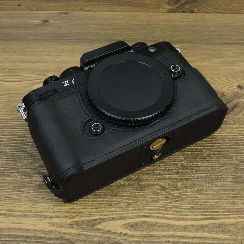 For Nikon ZF PU Leather Camera Bag Battery Opening Anti-drop Protective Case - Black