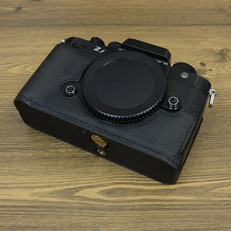 For Nikon ZF PU Leather Camera Bag Battery Opening Anti-drop Protective Case - Black