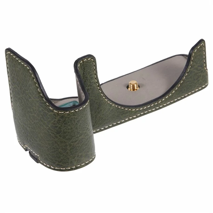 For Canon EOS R8 / RP PU Leather Camera Case Bottom Half-Body Protective Case with Battery Opening - Green