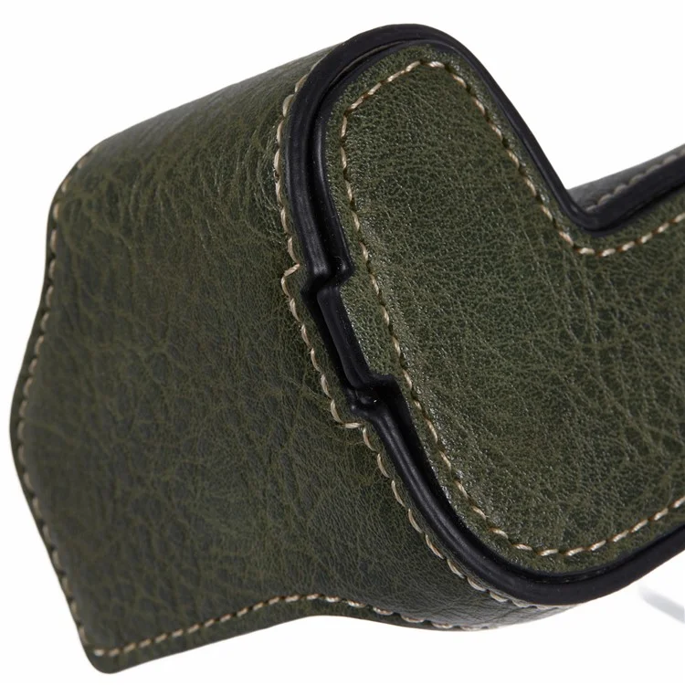 For Canon EOS R8 / RP PU Leather Camera Case Bottom Half-Body Protective Case with Battery Opening - Green