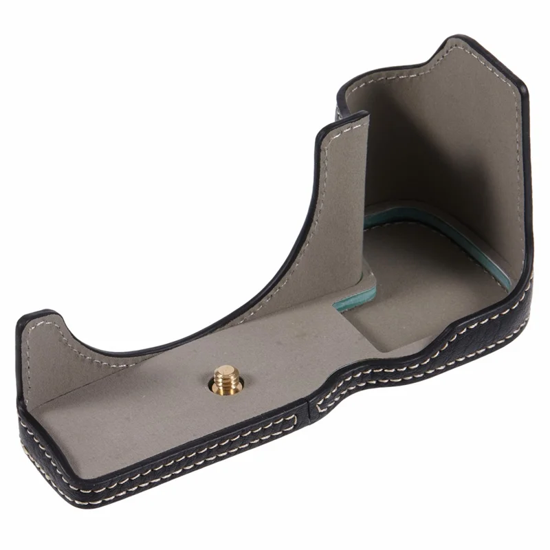 For Canon EOS R8 / RP PU Leather Camera Case Bottom Half-Body Protective Case with Battery Opening - Black