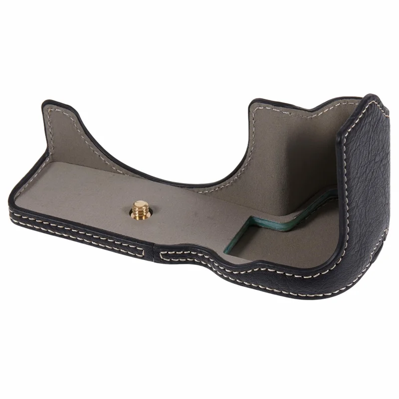 For Canon EOS R8 / RP PU Leather Camera Case Bottom Half-Body Protective Case with Battery Opening - Black