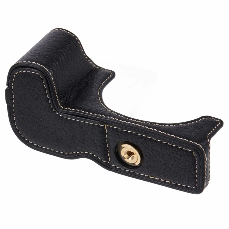 For Canon EOS R8 / RP PU Leather Camera Case Bottom Half-Body Protective Case with Battery Opening - Black