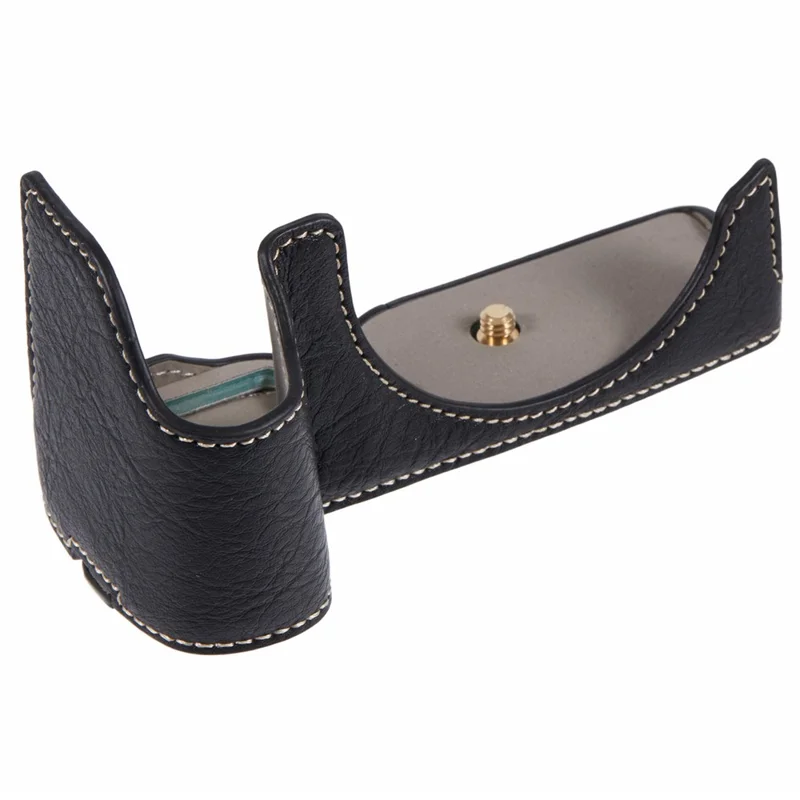 For Canon EOS R8 / RP PU Leather Camera Case Bottom Half-Body Protective Case with Battery Opening - Black