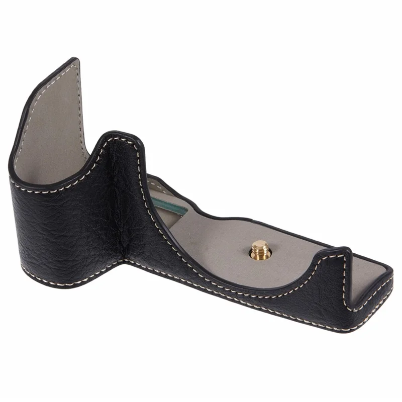 For Canon EOS R8 / RP PU Leather Camera Case Bottom Half-Body Protective Case with Battery Opening - Black