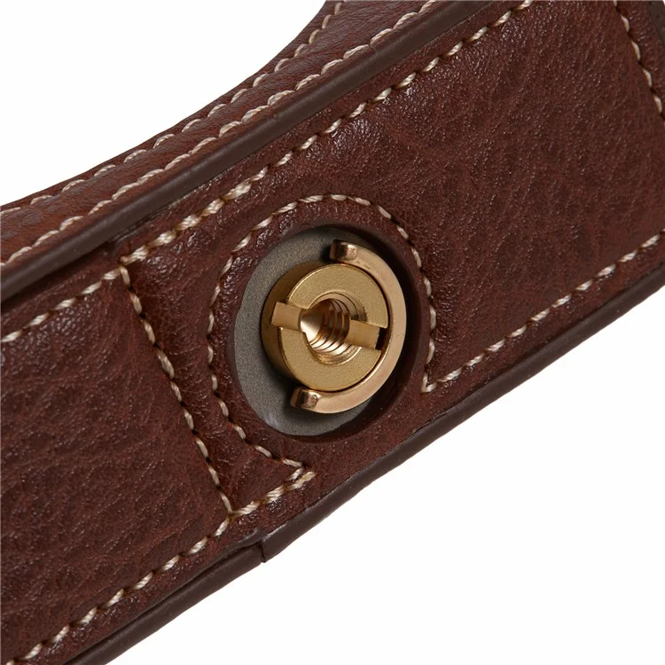 For Canon EOS R10 PU Leather Protective Case Half Body Camera Cover with Battery Opening - Brown