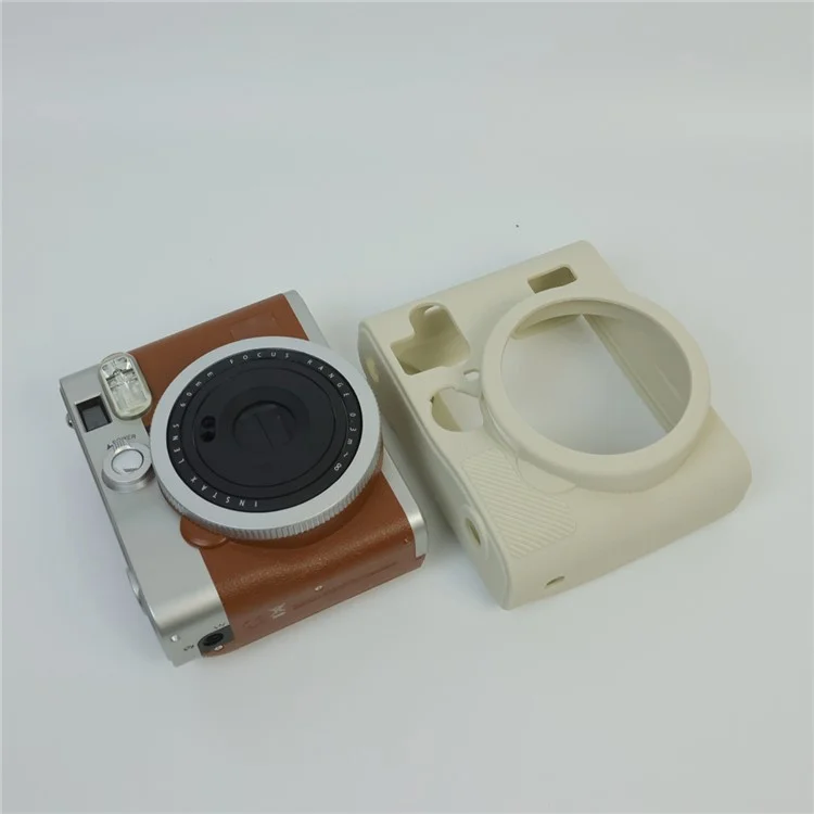 For Fuji Instax Mini 90 Silicone Case Camera Protective Cover Anti-drop Case - White