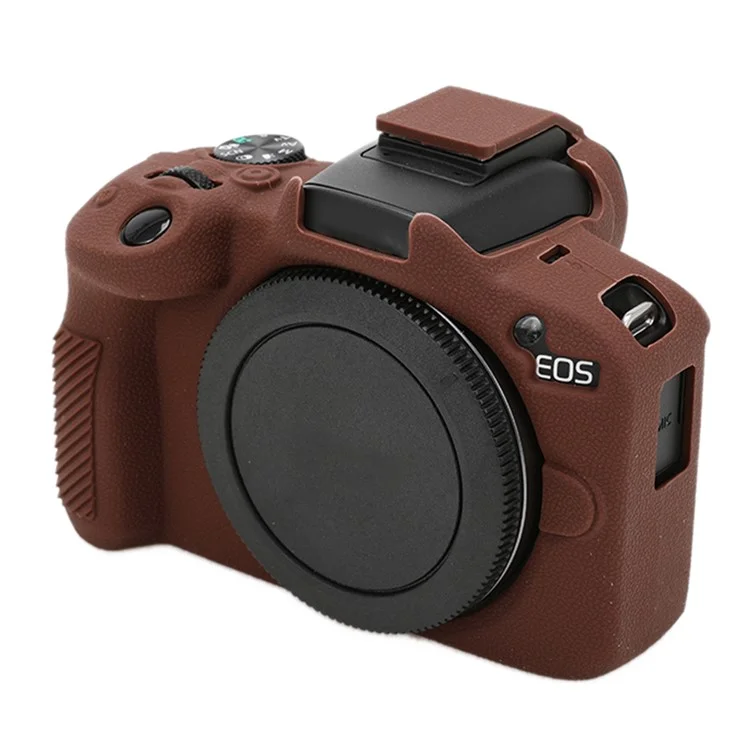 For Canon EOS R50 Silicone Protective Case Soft Anti-collision Camera Cover - Coffee