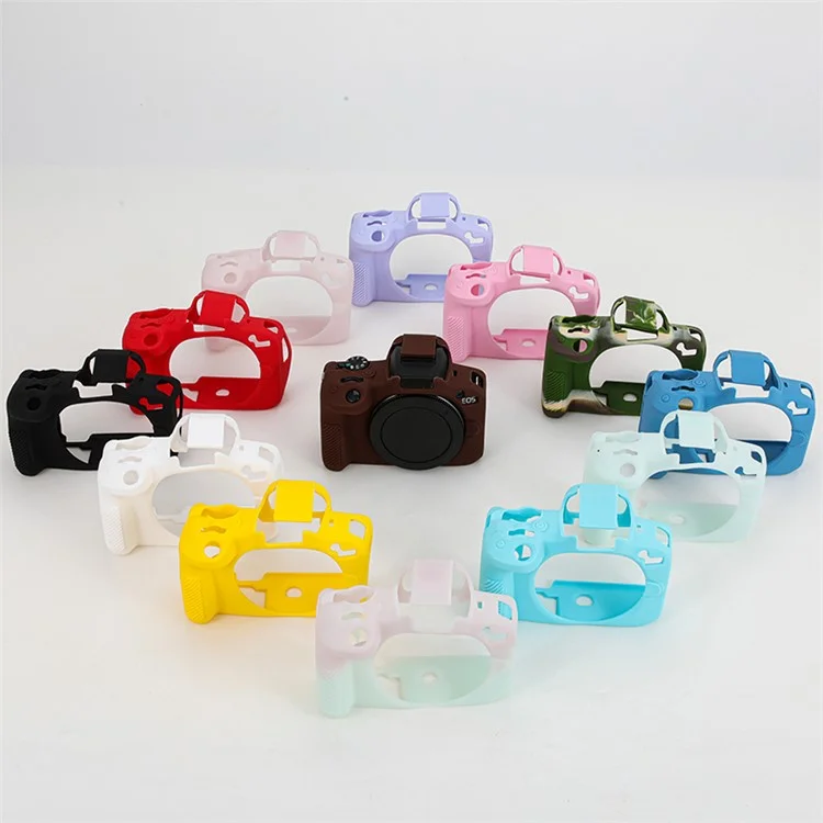 For Canon EOS R50 Silicone Protective Case Soft Anti-collision Camera Cover - Coffee