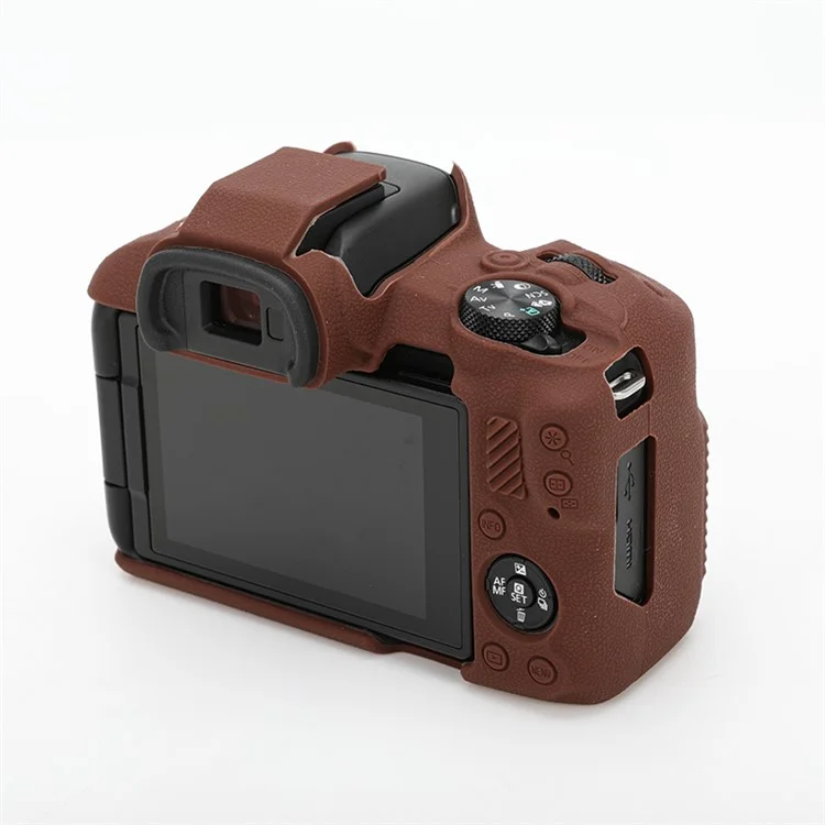 For Canon EOS R50 Silicone Protective Case Soft Anti-collision Camera Cover - Coffee