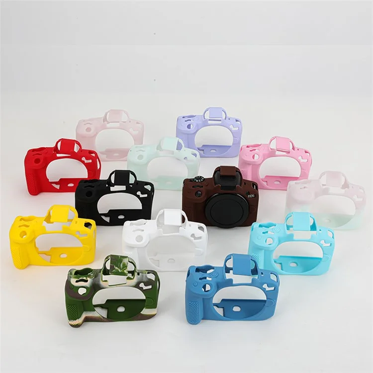 For Canon EOS R50 Silicone Protective Case Soft Anti-collision Camera Cover - Coffee