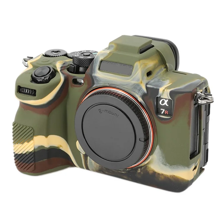 For Sony A7R5 Glossy Camera Cover Drop Protection Soft Silicone Protective Case - Camouflage